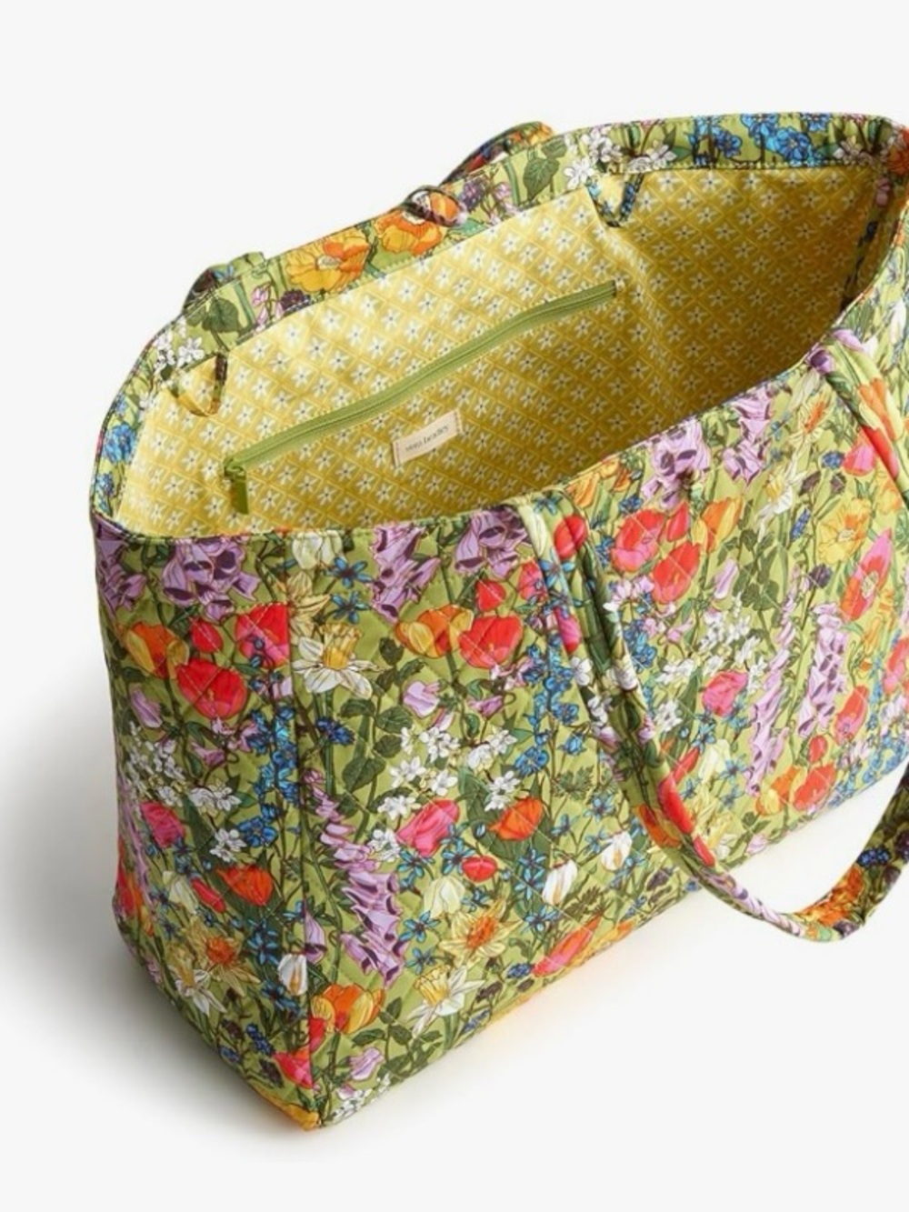 Vera Bradley Green Floral Hathaway Quilted Tote - Picture 3 of 4